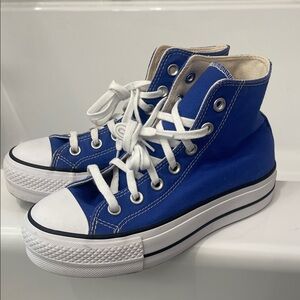 Converse Blue High-Top Platform Sneakers
